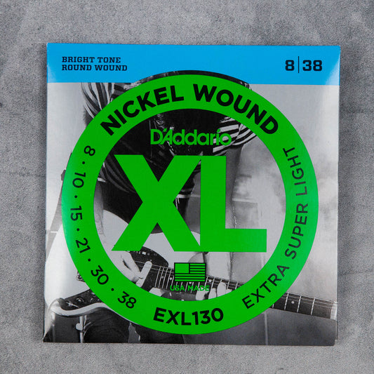 D'Addario EXL130 Nickel Wound Electric Guitar Strings, 08-38, Extra Super Light