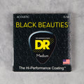 DR BKA-13 K3 Black Beauties Color Coated Acoustic Guitar Strings, Medium, 13-56