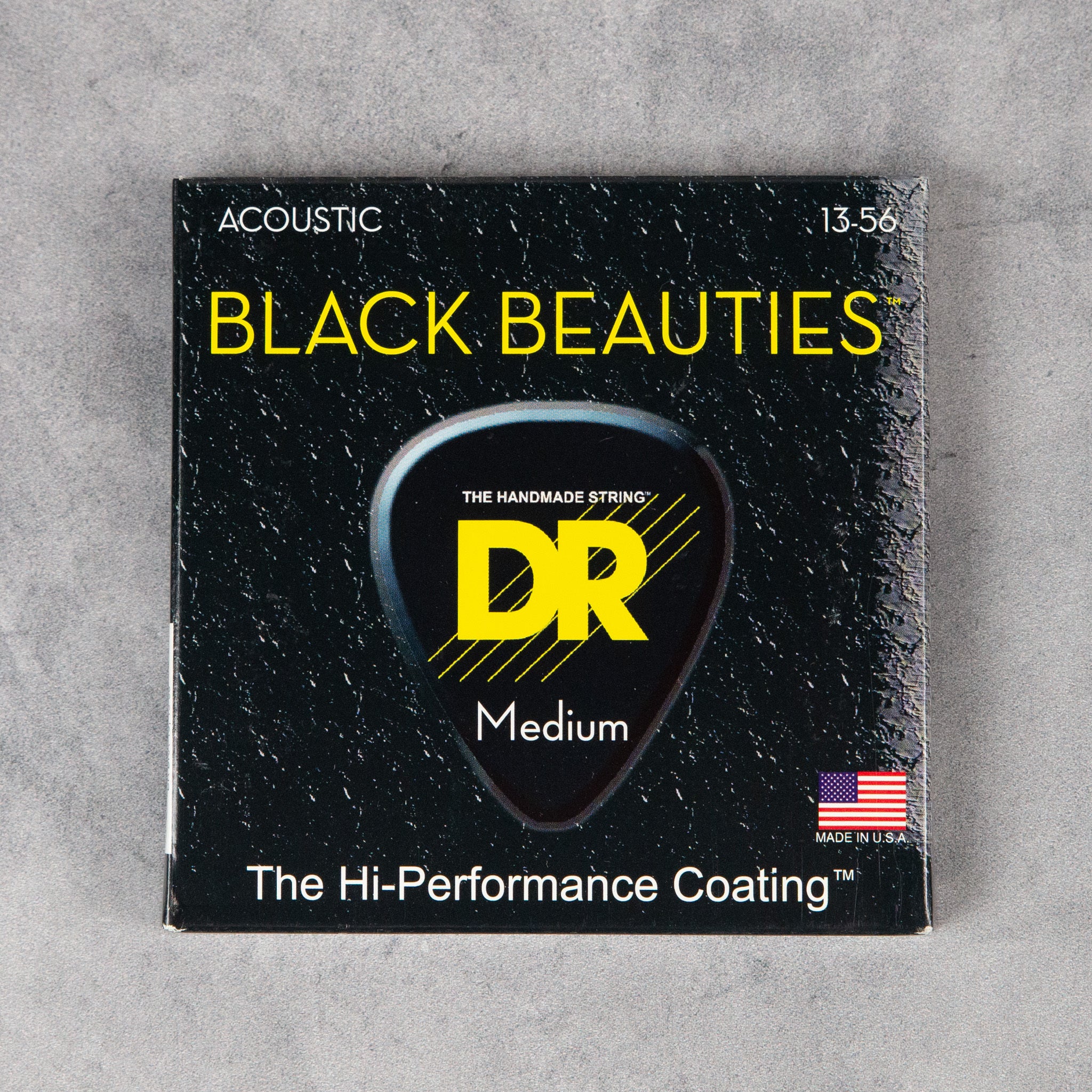 DR BKA-13 K3 Black Beauties Color Coated Acoustic Guitar Strings, Medium, 13-56