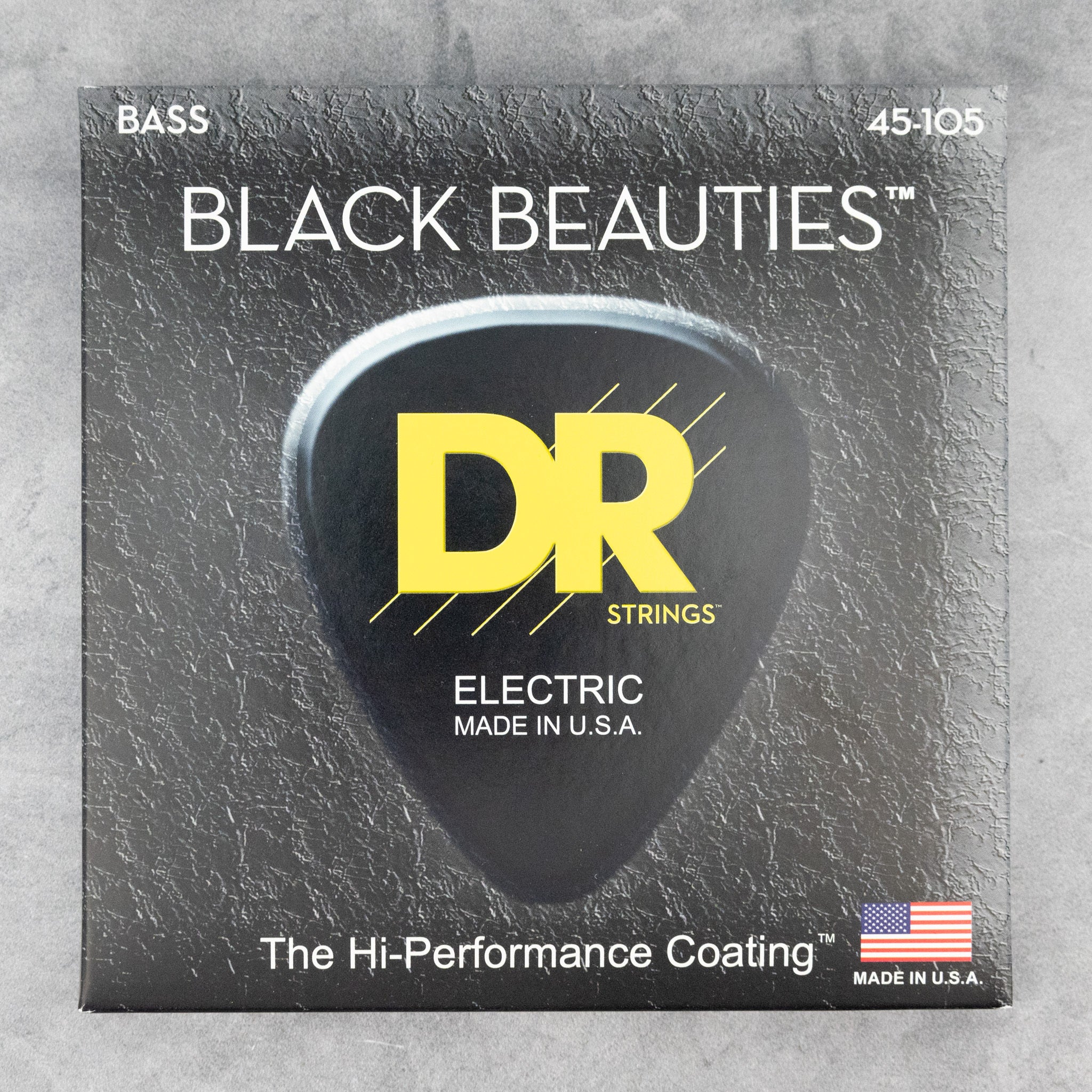 DR BKB-45 Black Beauties Color Coated 4-String Bass Guitar Strings, Medium, 45-105