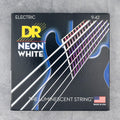 DR NWE- 9 Neon White Color Coated Electric Guitar Strings, 9-42