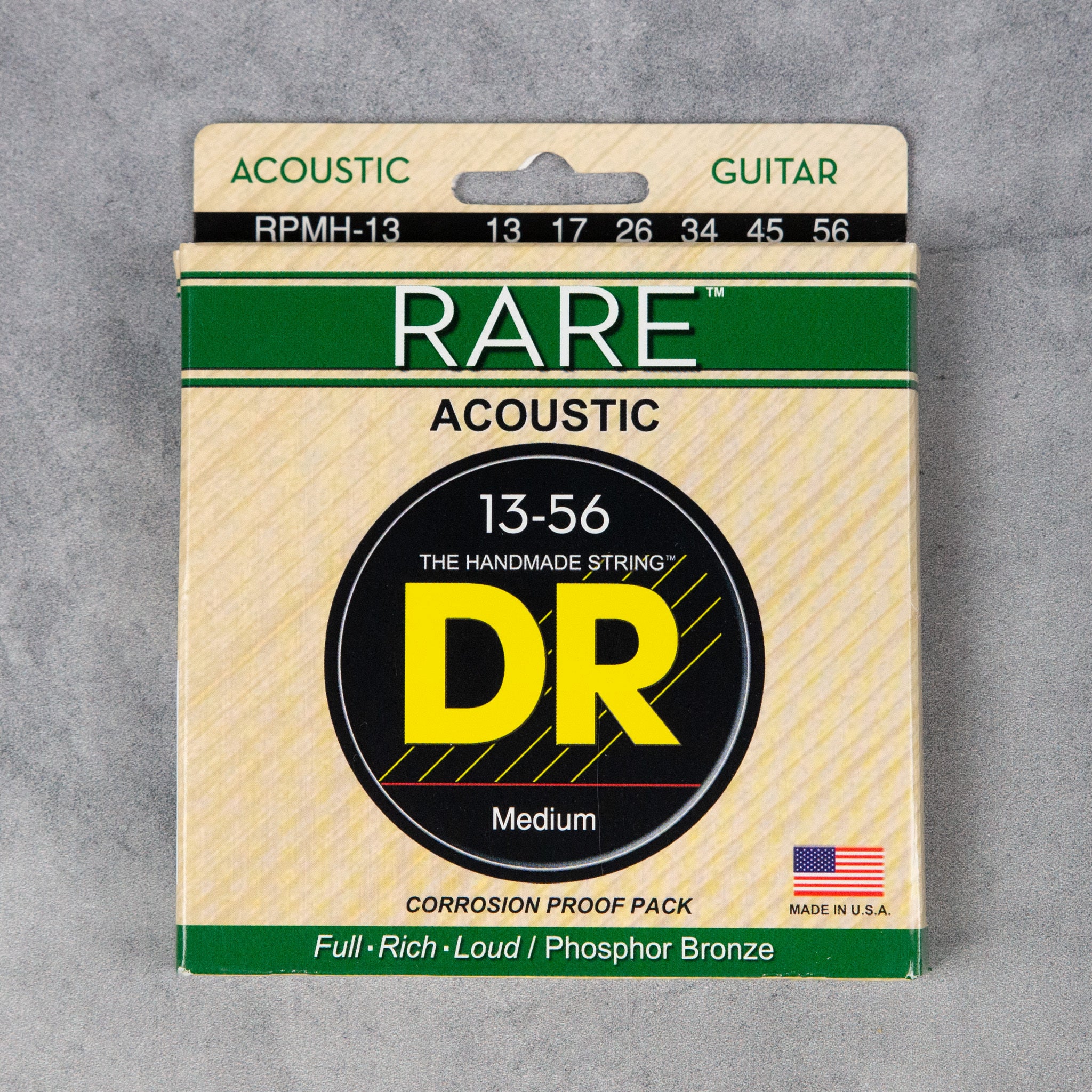 DR RPMH-13 Rare Phosphor Bronze Acoustic Guitar Strings, Medium, 13-56