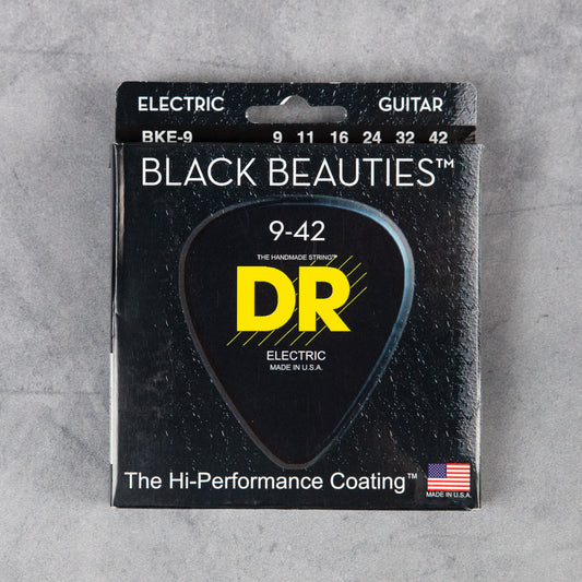 DR BKE-9 Black Beauties Electric Guitar Strings, Light, 9-42