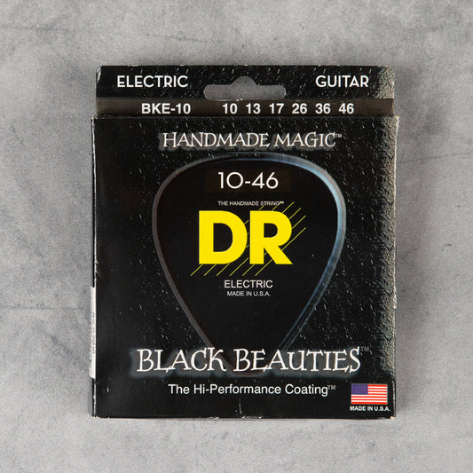 DR BKE-10 Black Beauties Electric Guitar Strings, Medium, 10-46
