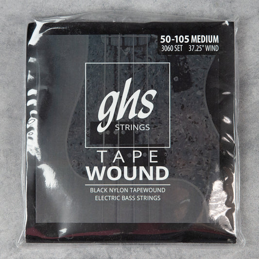 GHS 3060 Black Nylon Tapewound Electric Bass Strings, Medium, 50-105
