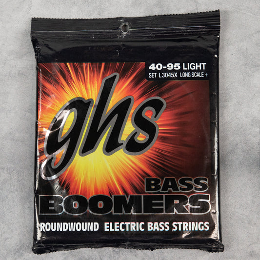GHS L3045X Boomers Roundwound Electric Bass Strings, Extra Long Scale, Light, 40-95