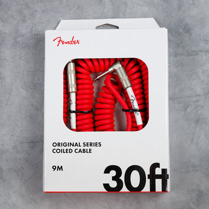 Fender 30' Original Series Coil Cable, Straight-Angle, Fiesta Red