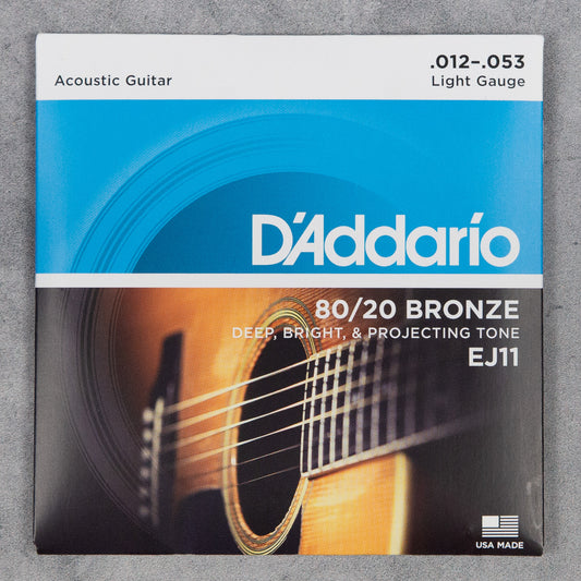 D'Addario EJ11 Regular Light Acoustic Guitar Strings, 12-53