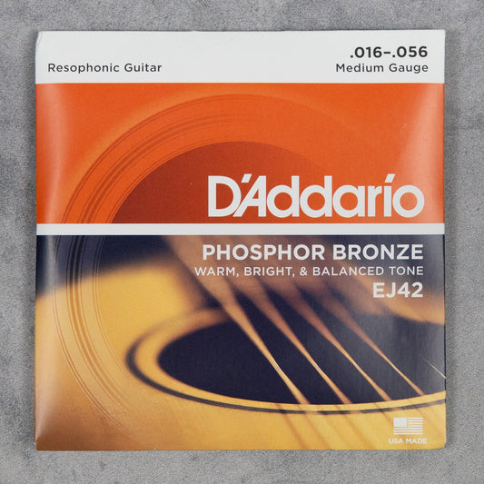 D'Addario EJ42, Resophonic Guitar Strings, 16-56