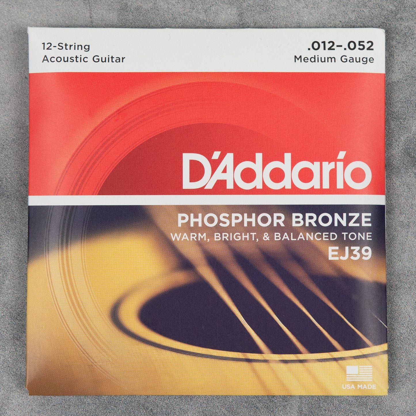 D'Addario EJ39 Medium 12-String Acoustic Guitar Strings, 12-52