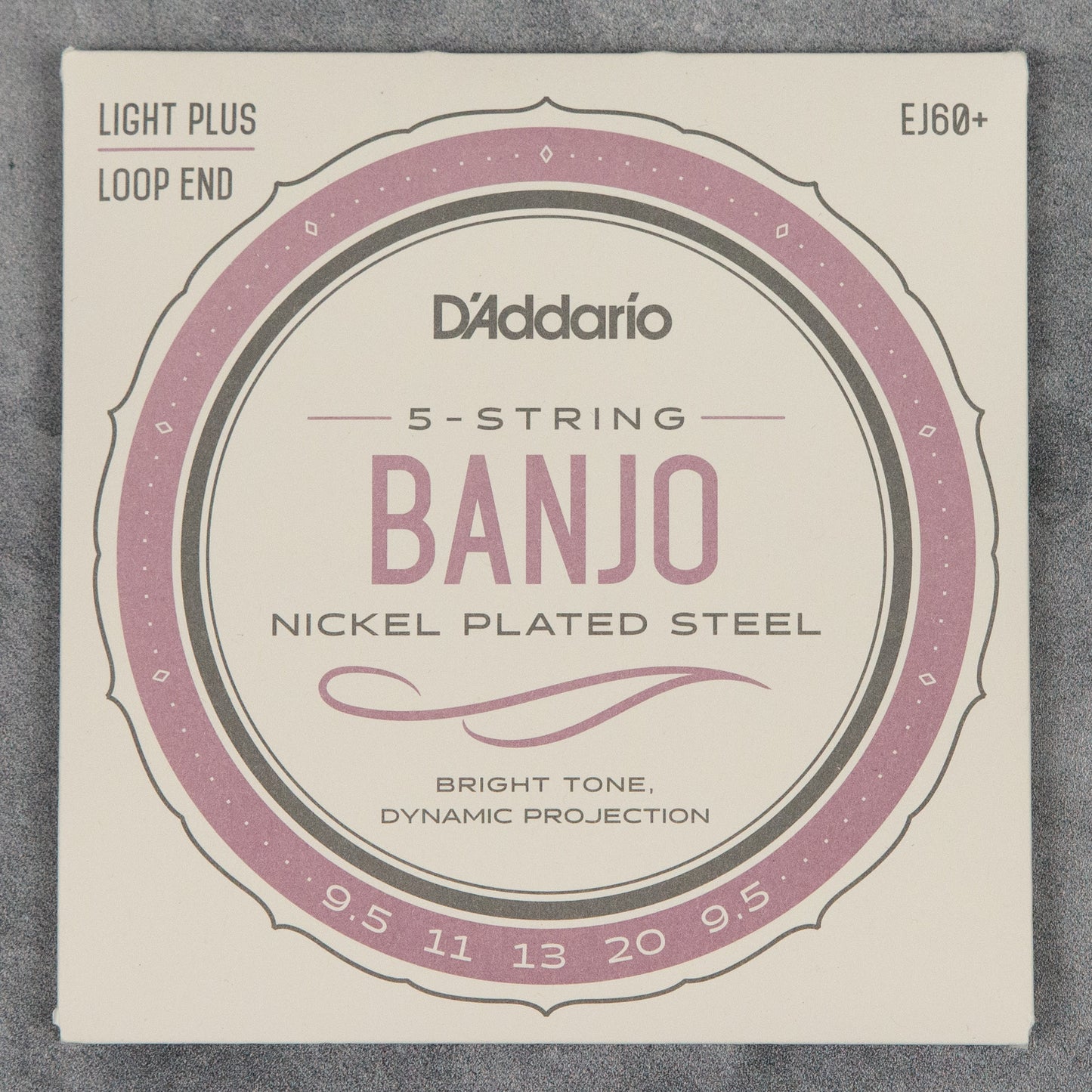 D’Addario EJ60+ Light Plus 5-String Banjo Set, 9.5-20