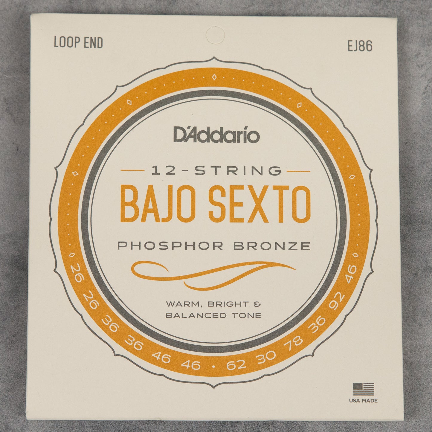 D'Addario EJ86 Bajo Sexto, 12 String Set