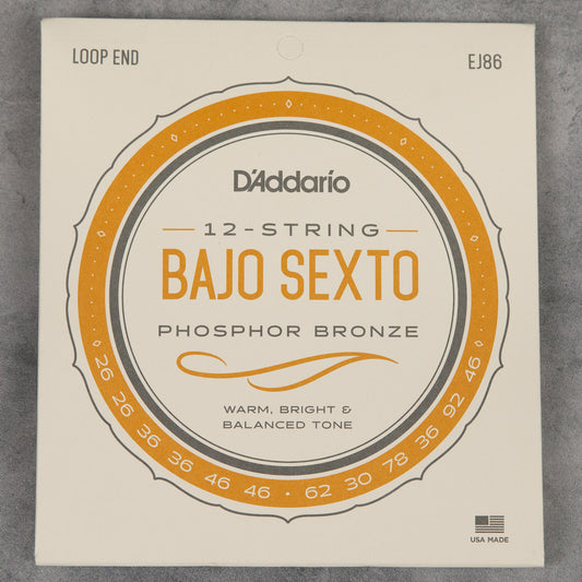 D'Addario EJ86 Bajo Sexto, 12 String Set