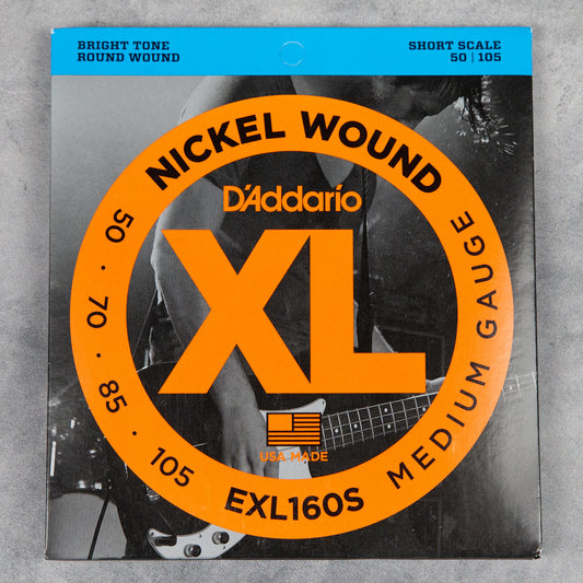 D’Addario EXL160S Short Scale Bass Strings, Medium, 50-105