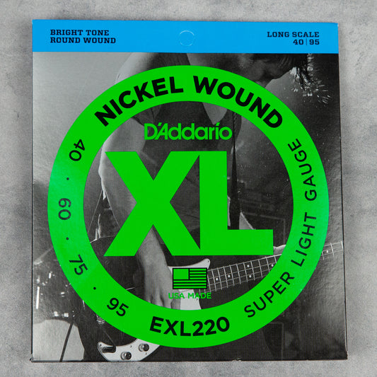 D’Addario EXL220 Long Scale Bass Strings, Super Light, 40-95