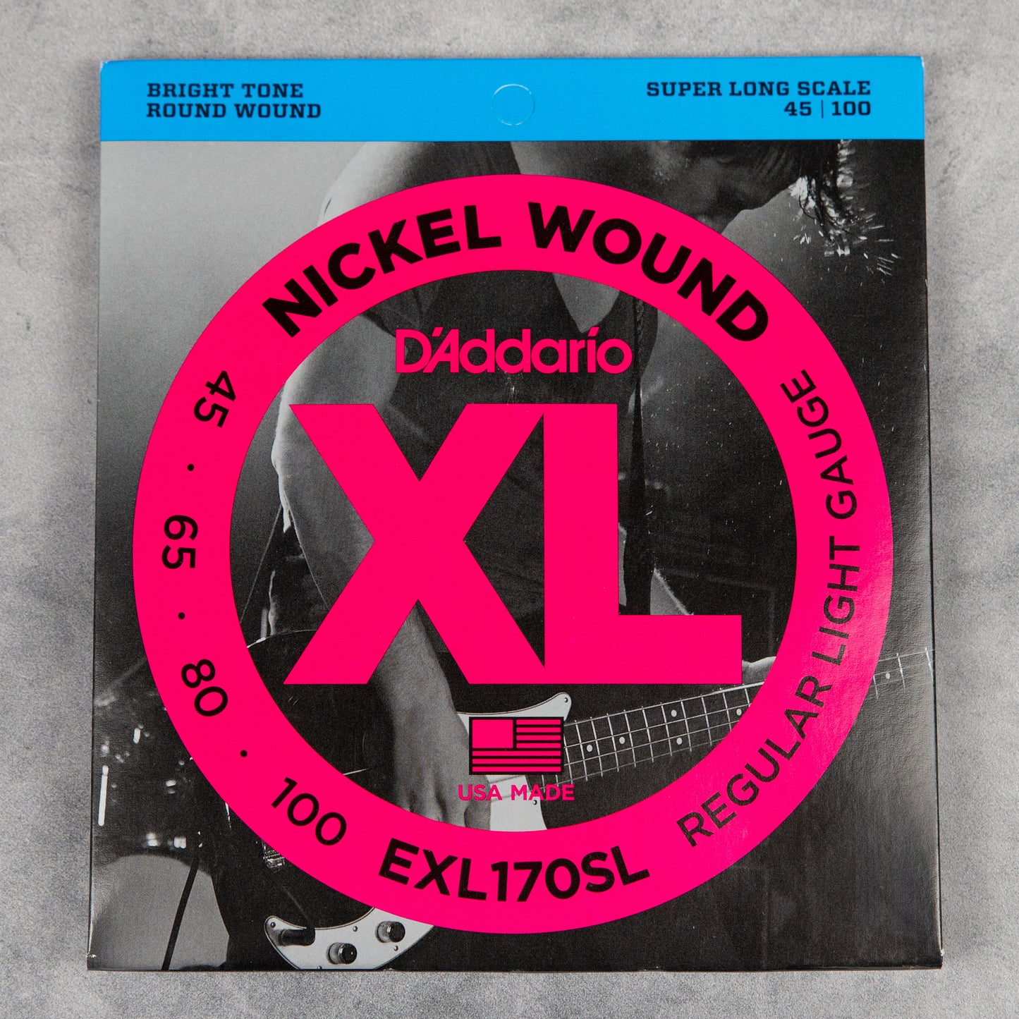 D’Addario EXL170SL Super Long Scale Bass Strings, Regular Light, 45-100