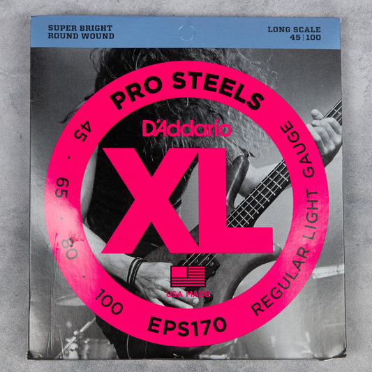 D’Addario EPS170 ProSteels Long Scale Bass Strings, Regular Light, 45-100