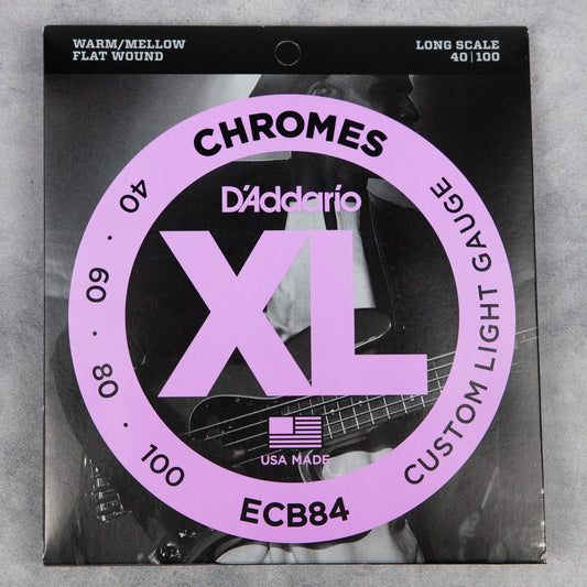 D'Addario ECB84 Chromes Long Scale Bass Strings, Custom Light, 40-100