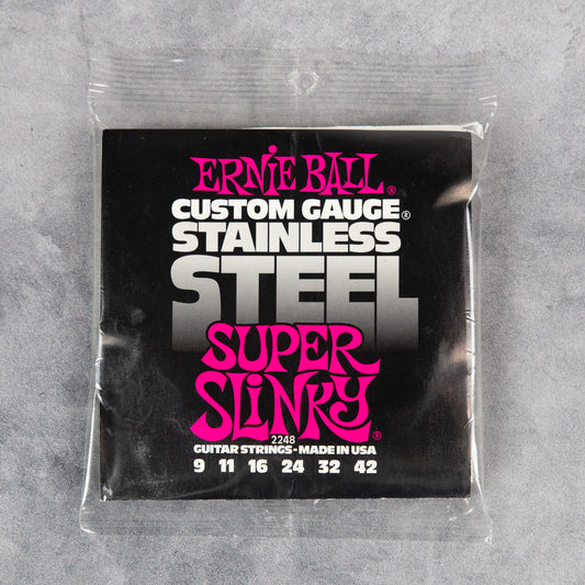 Ernie Ball 2248, Super Slinky Stainless Steel Electric, 9-42