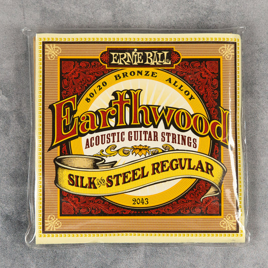 Ernie Ball 2043 Earthwood Silk and Steel Bronze Acoustic, Regular, 13-56