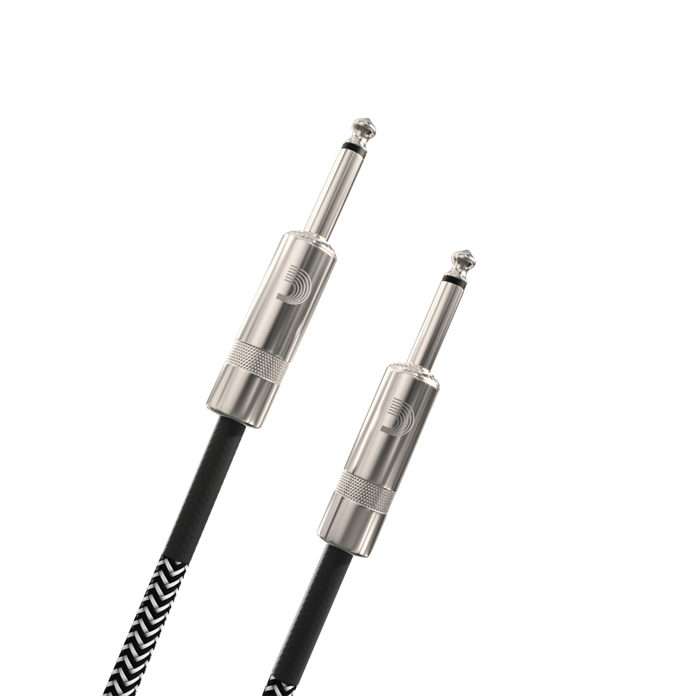 D'Addario Custom Series Braided Instrument Cable 15', Grey
