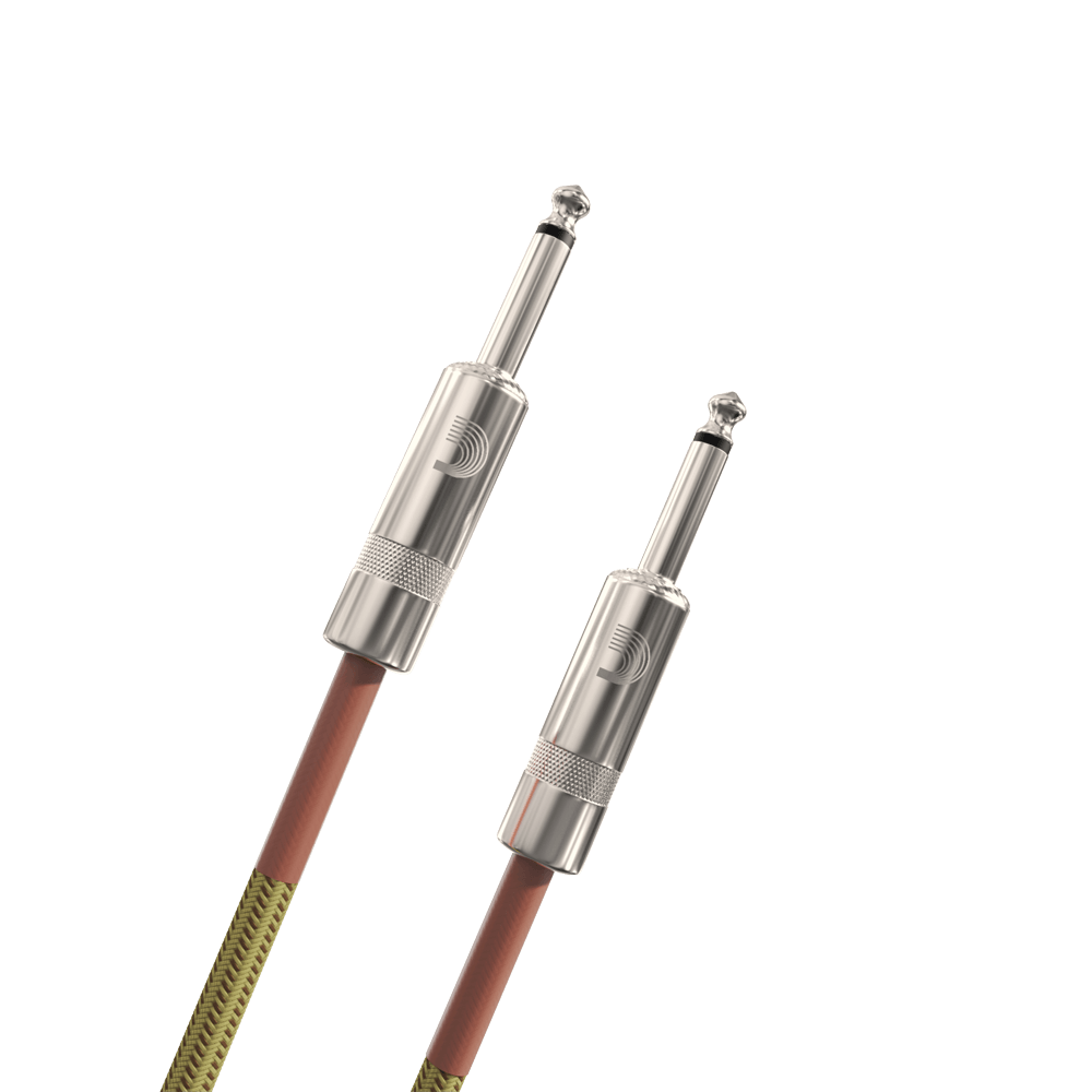 D'Addario Custom Series Braided Instrument Cable 15', Tweed