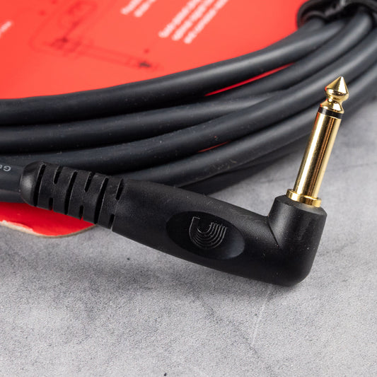 D'Addario 20ft Custom Series Instrument Cable, Straight to Right Angle