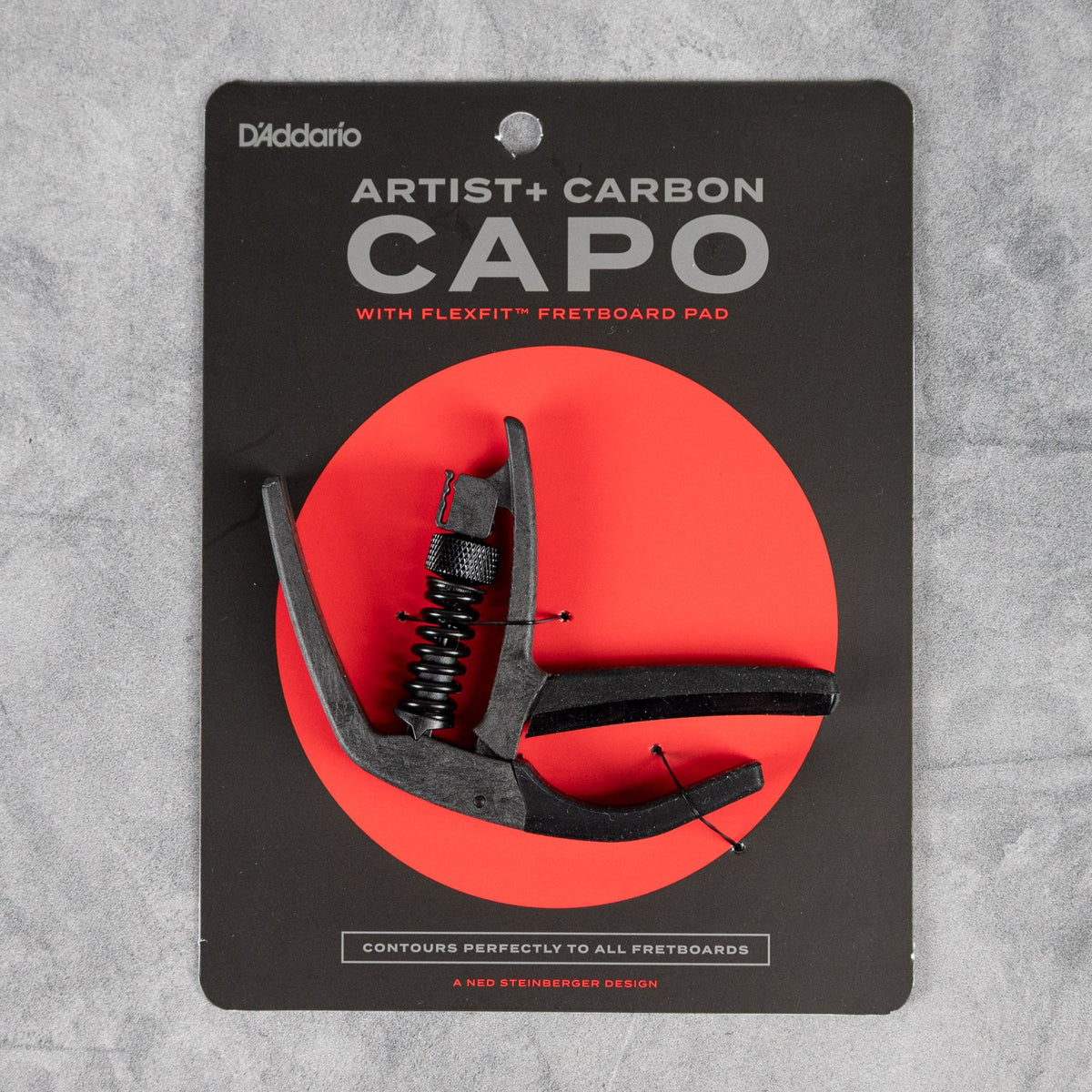 D'Addario Artist+ Carbon Fiber Capo, Adjustable Tension, Black