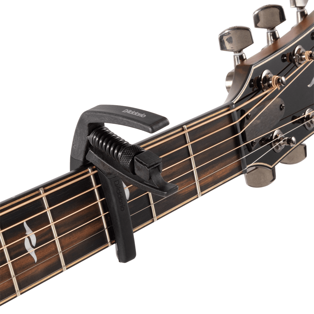 D'Addario Artist+ Carbon Fiber Capo, Adjustable Tension, Black