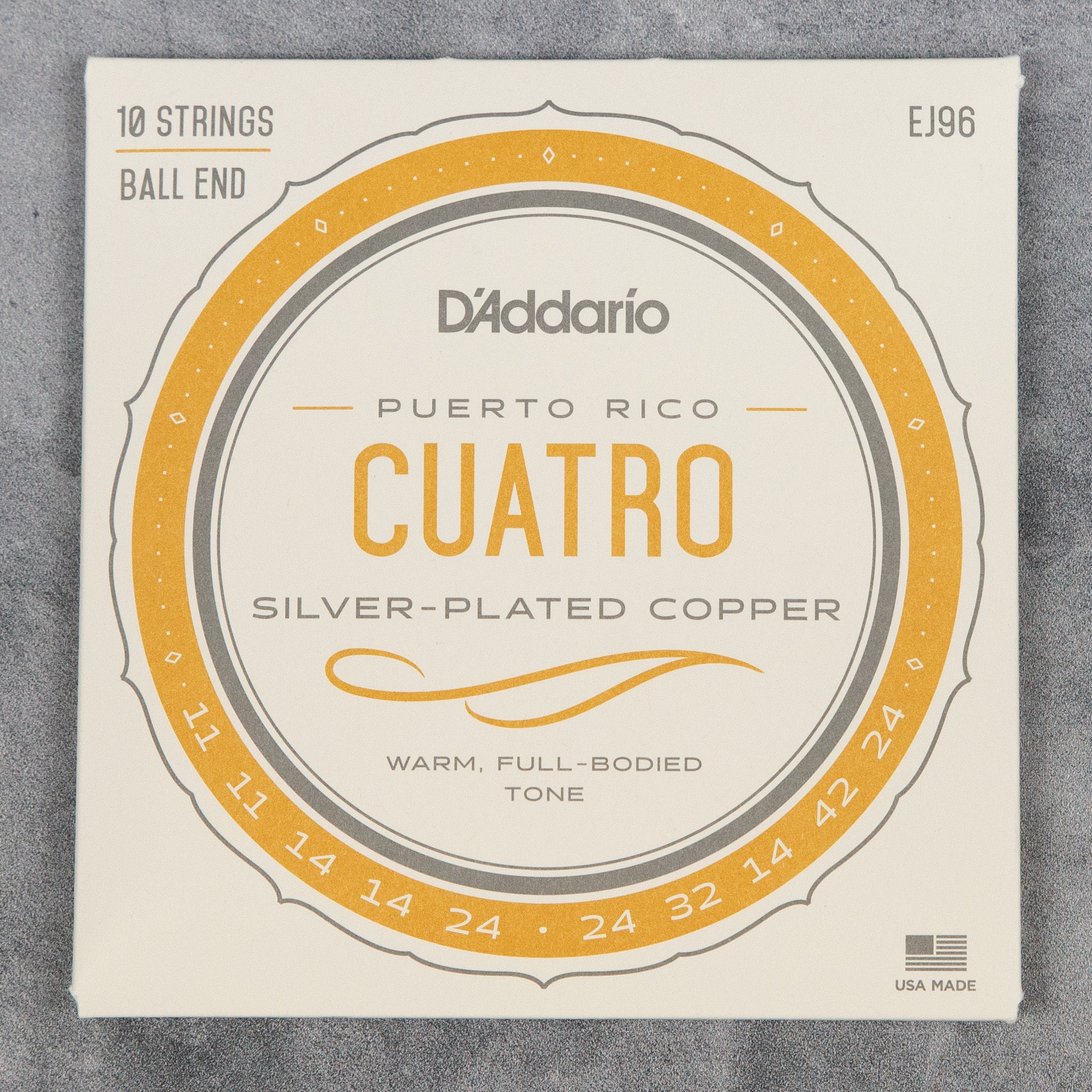 D'Addario EJ96 Puerto Rican Cuatro, 10-String Set