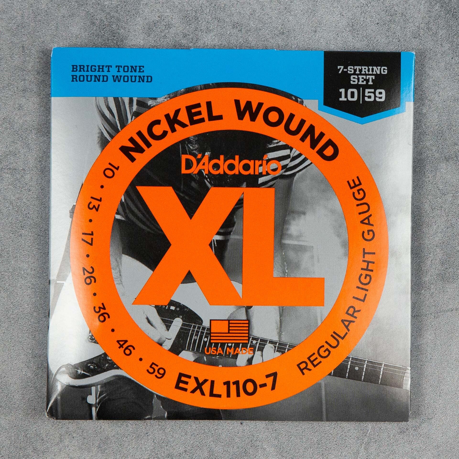 D'Addario EXL110-7 Nickel Wound Electric Guitar Strings, 10-59, Regular Light 7-String
