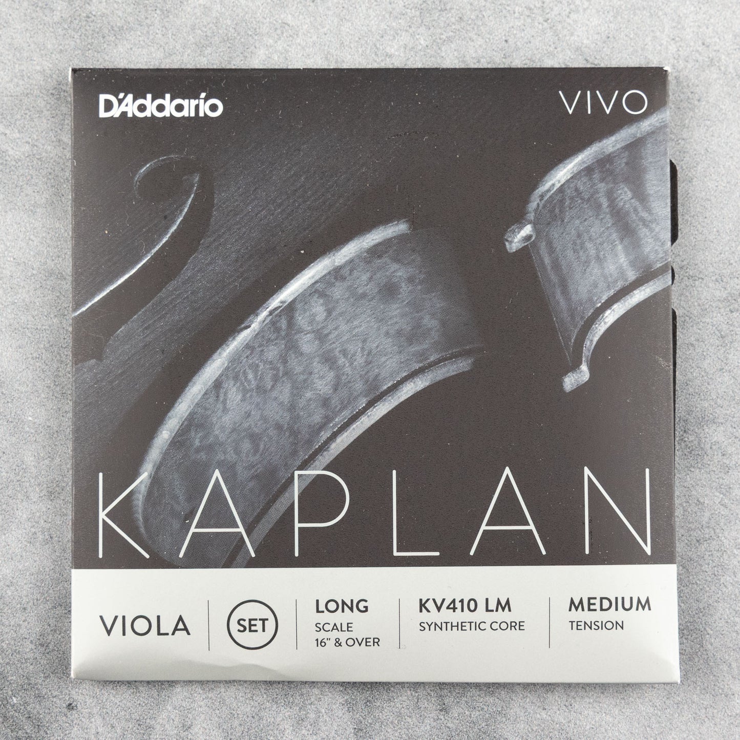 D'Addario Kaplan Vivo Viola String Set, Long Scale, Medium Tension