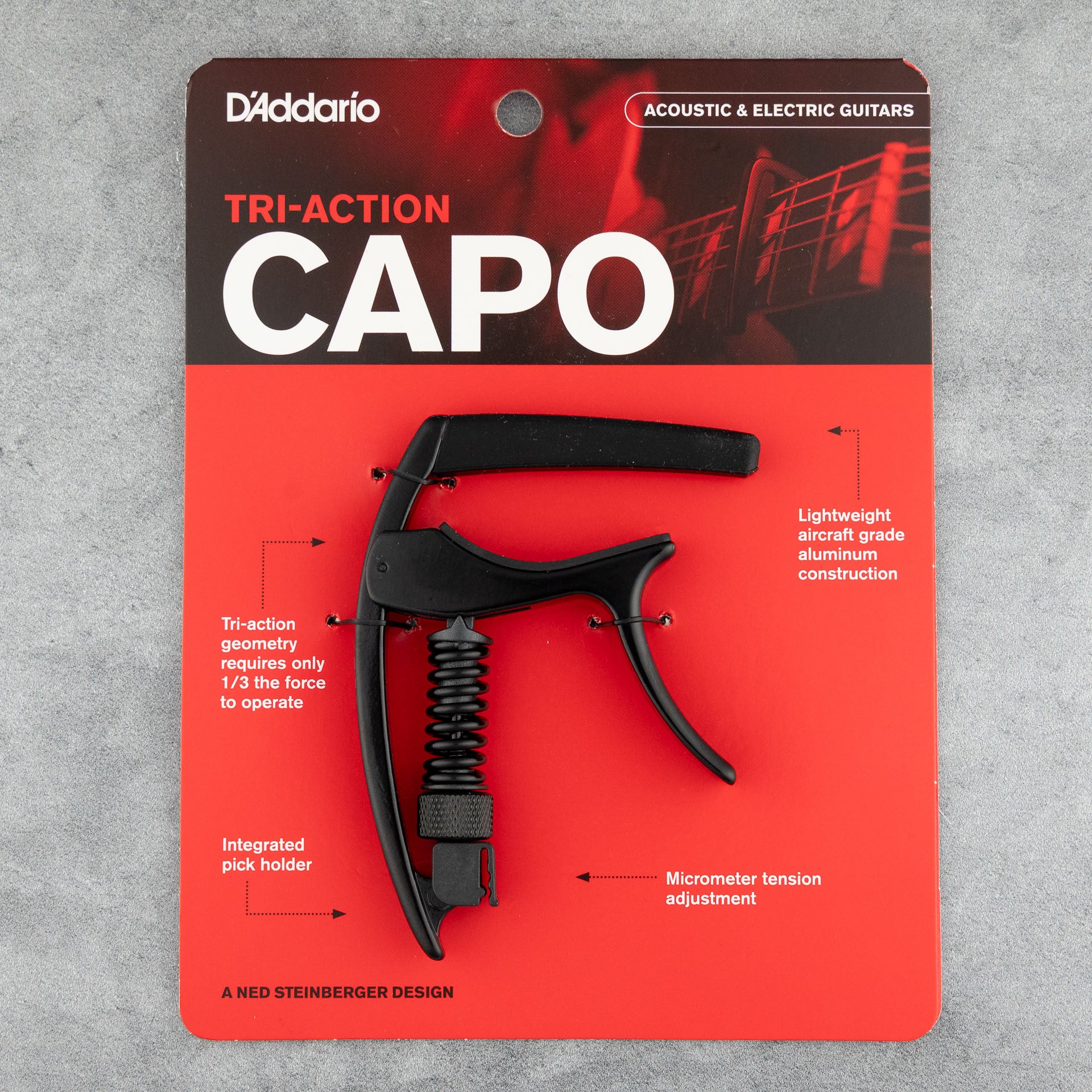 D'Addario PW-CP-09 Tri-Action Capo, Black