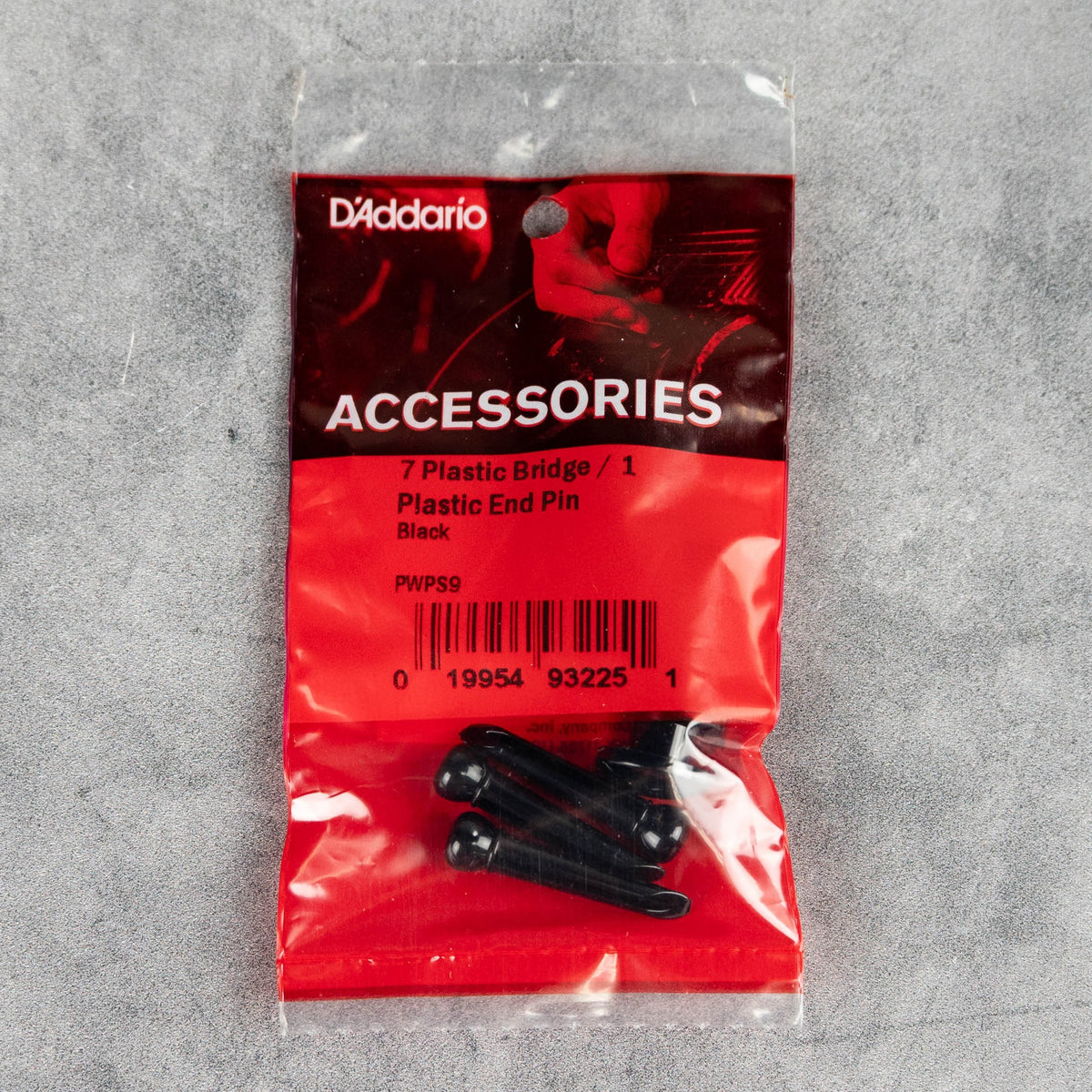 D'Addario Plastic Bridge & End Pins, Black