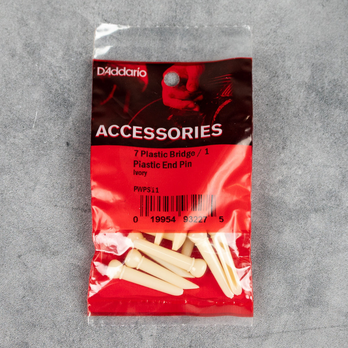 D'Addario Plastic Bridge & End Pins, Ivory