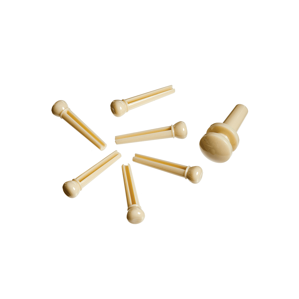 D'Addario Plastic Bridge & End Pins, Ivory