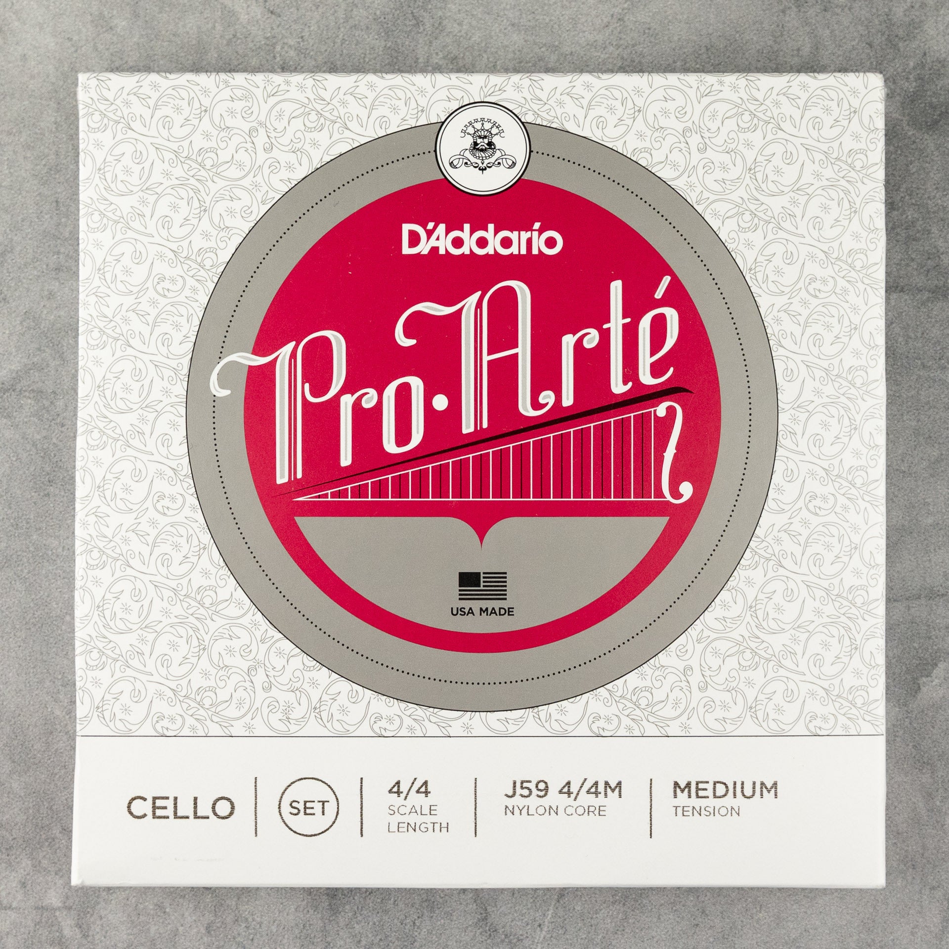 D'Addario Pro-Arté Cello String Set, 4/4 Scale, Medium Tension