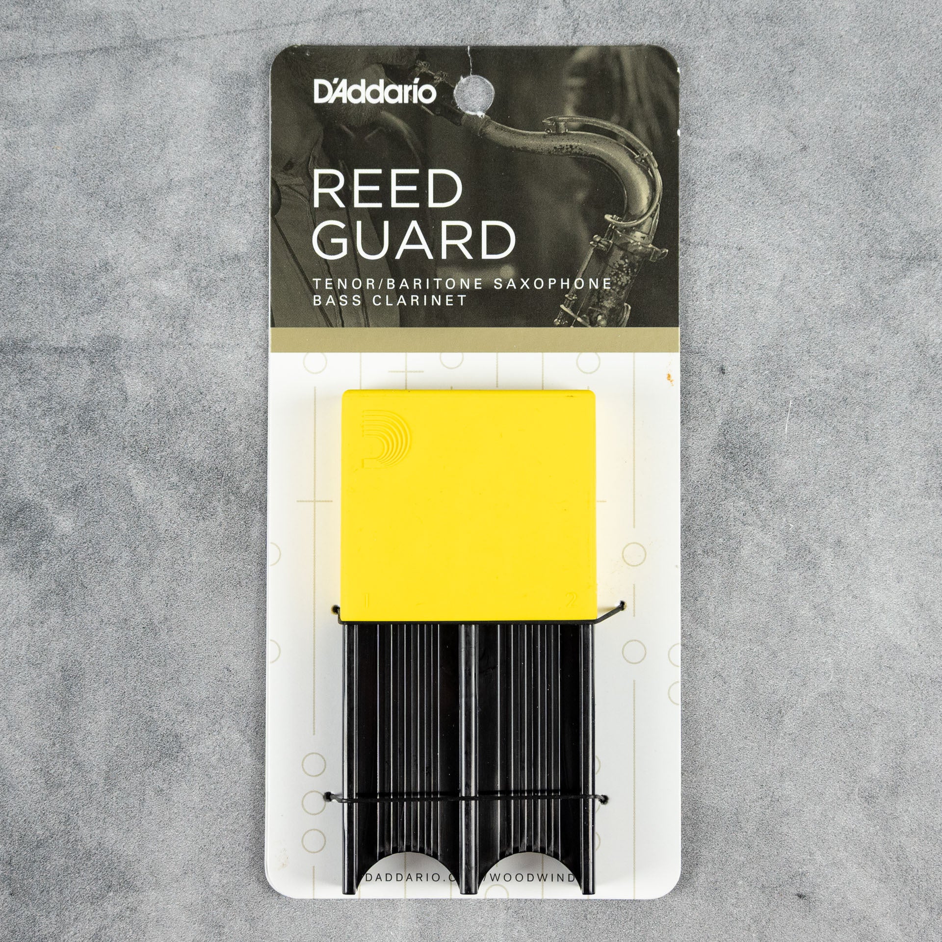 D'Addario Tenor/Bari Sax Reed Guard, Yellow (Holds 4 Reeds)