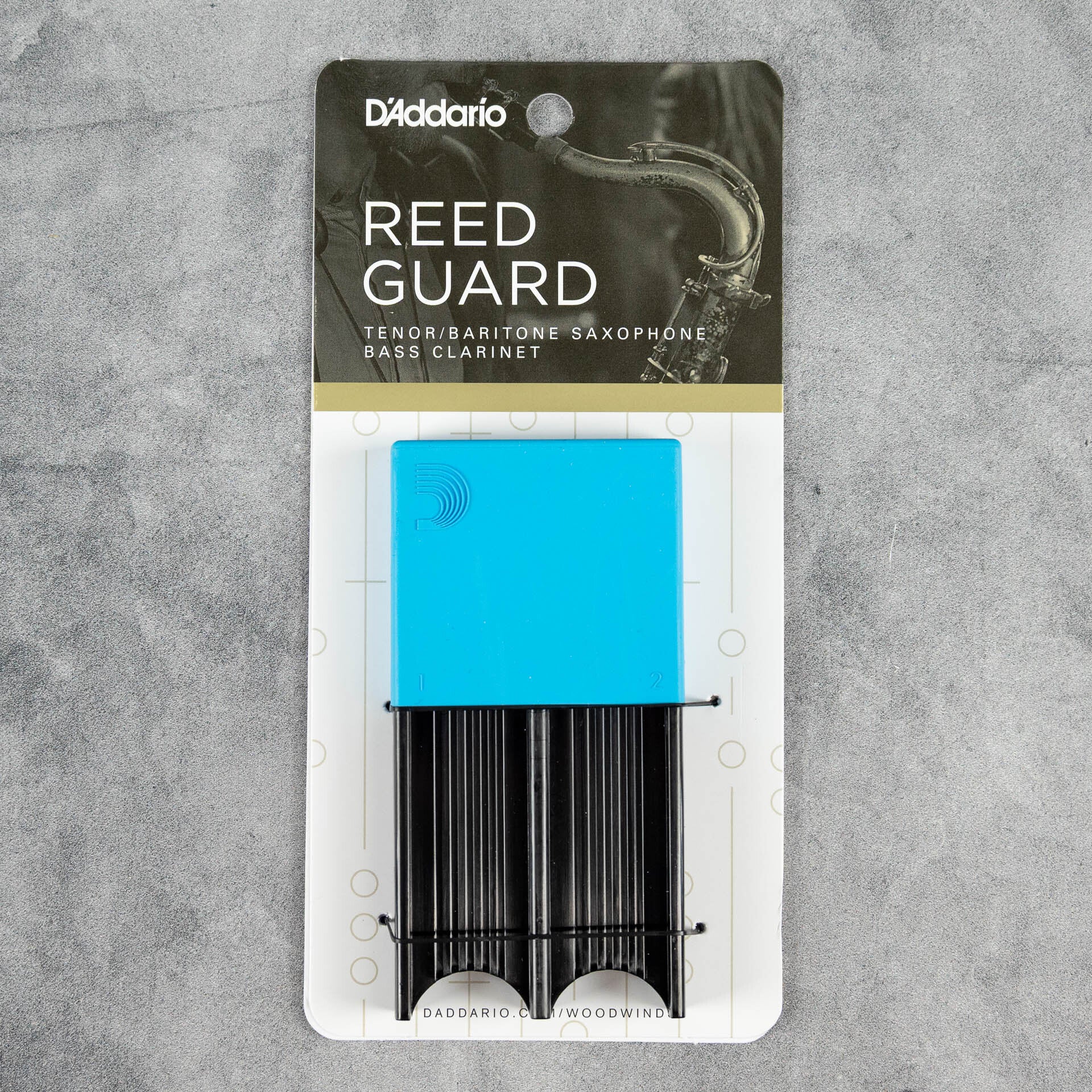 D'Addario Tenor/Baritone Sax Reed Guard, Blue (Holds 4 Reeds)