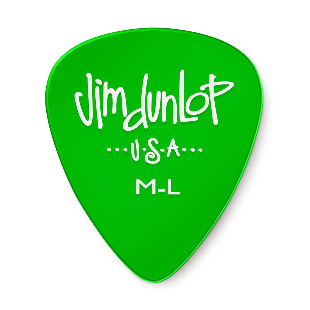 Dunlop 486PML Gels Green Medium Light Picks, 12-Pack