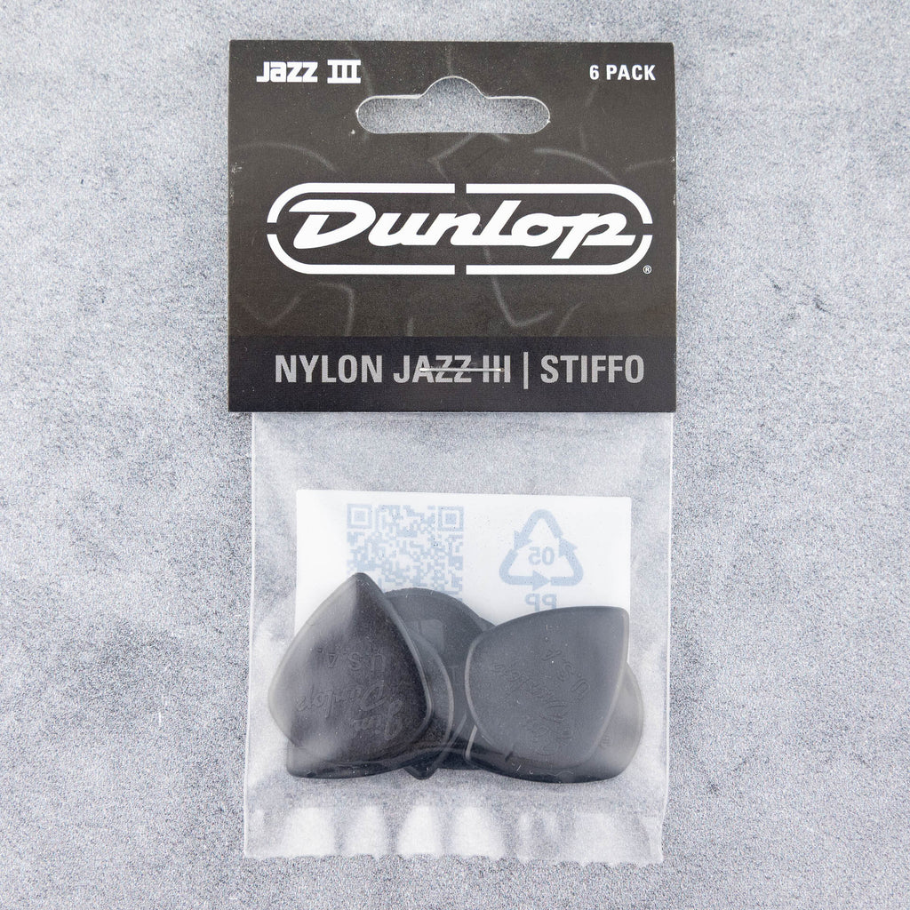 Dunlop Jazz III Stiffo Picks, 1.38mm, 6-Pack