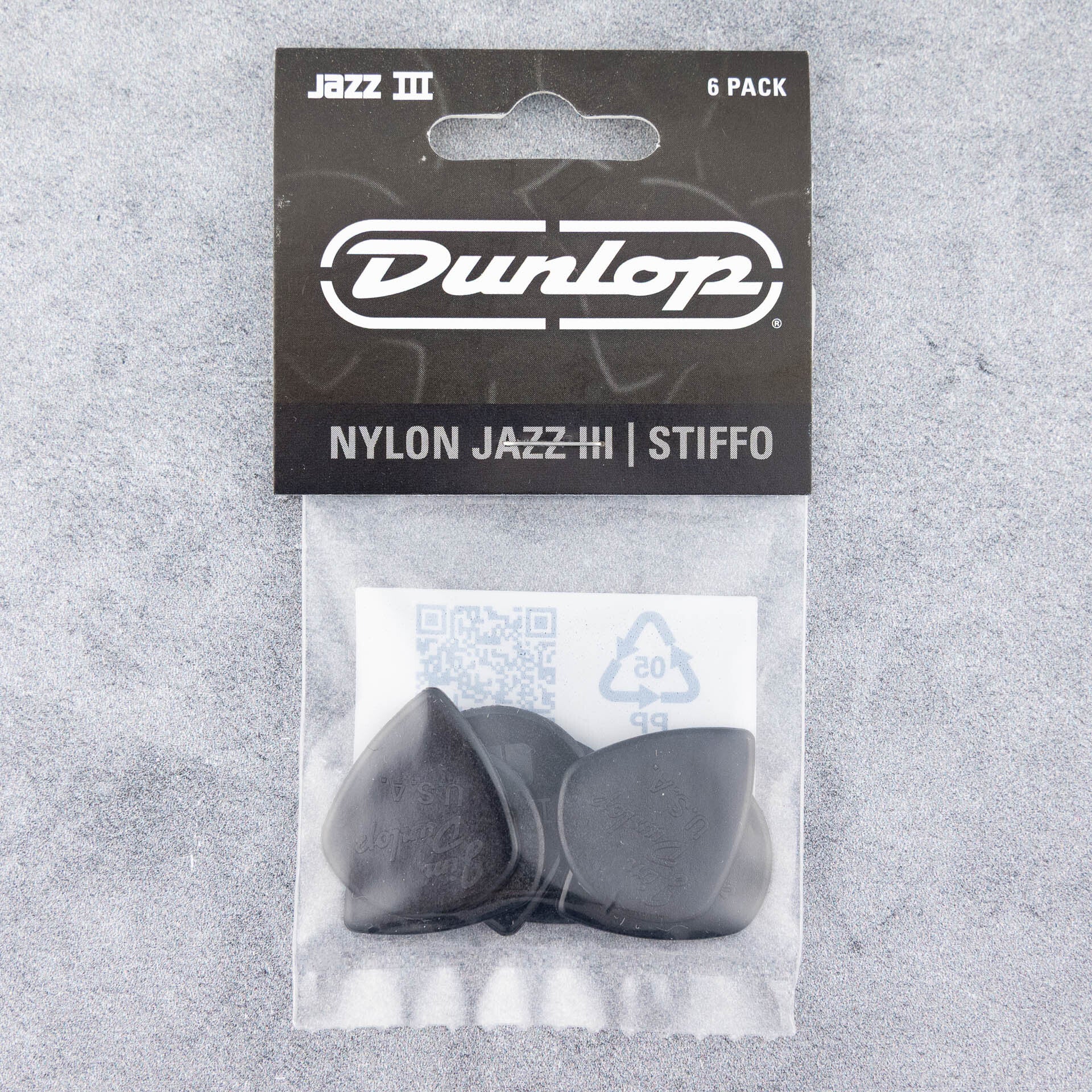Dunlop Jazz III Stiffo Picks, 1.38mm, 6-Pack