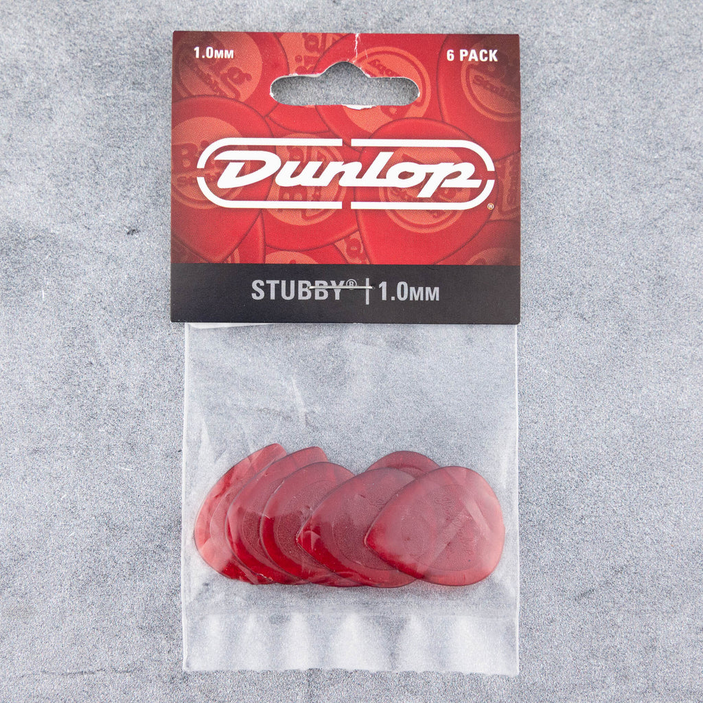 Dunlop Stubby Jazz Picks, 1.00mm, Red, 6-Pack