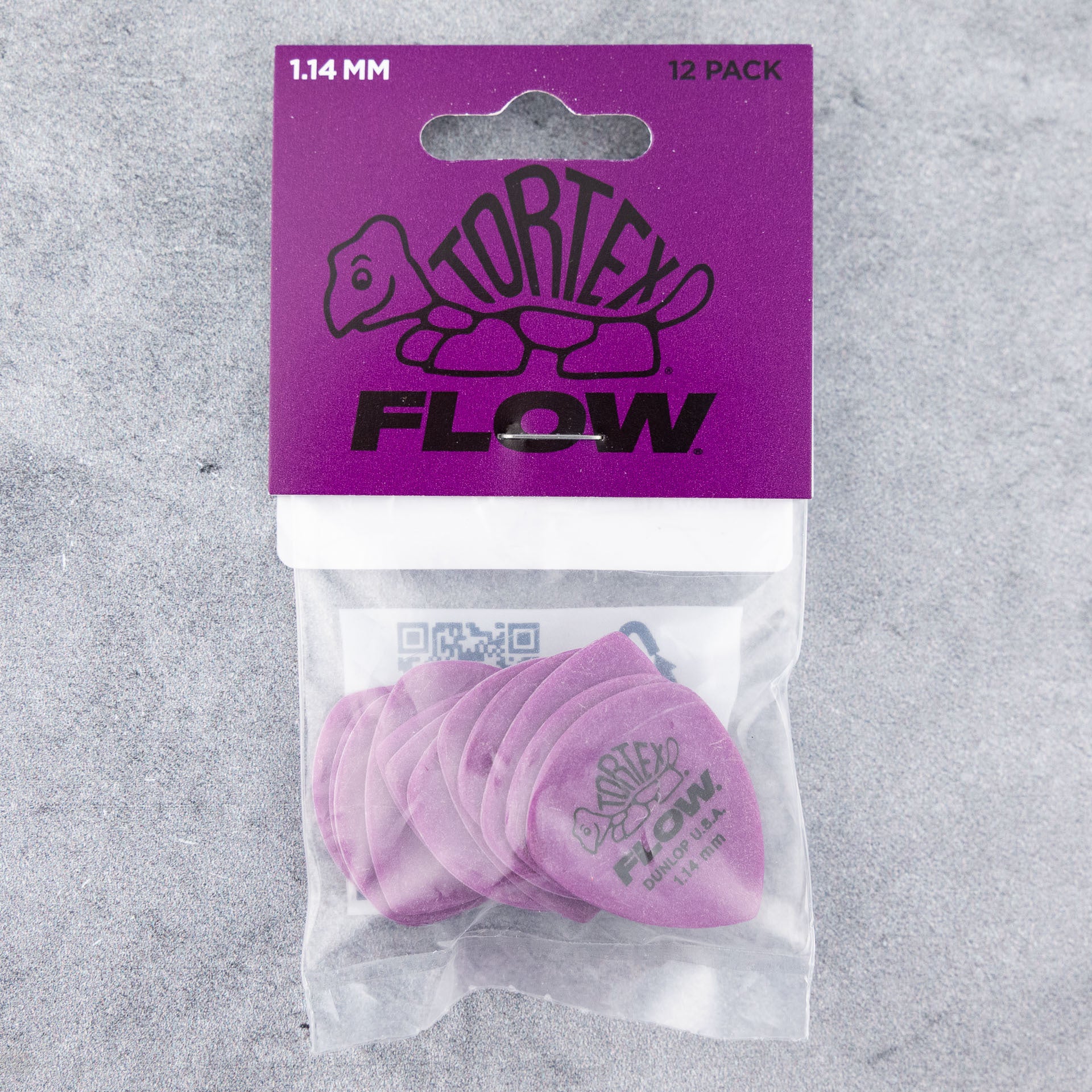 Dunlop Tortex Flow Picks, 1.14mm, Purple, 12-Pack