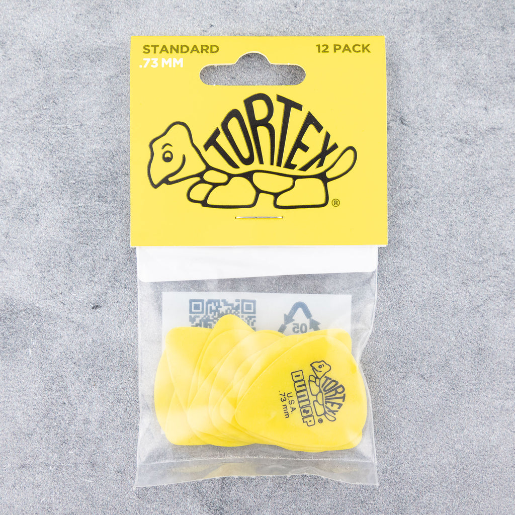 Dunlop Tortex Standard Picks, 0.73mm, Yellow, 12-Pack