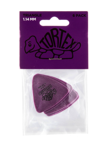 Dunlop Tortex Triangle Picks, 1.14mm, Purple, 6-Pack