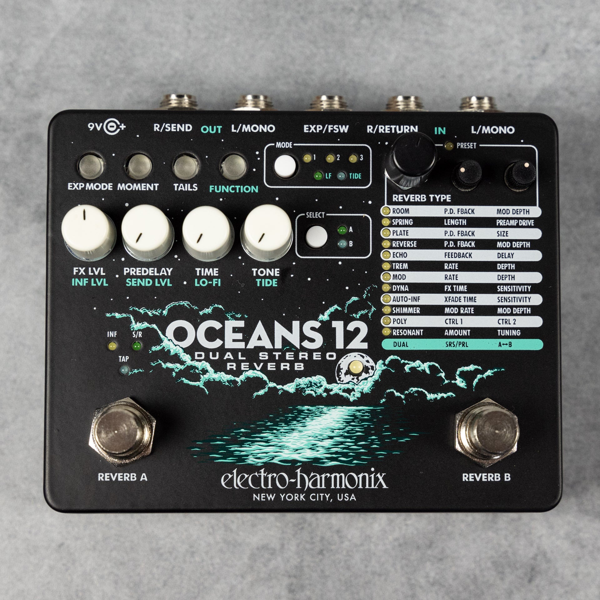Electro-Harmonix Oceans 12 Dual Stereo Reverb