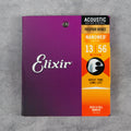 Elixir 16102 Nanoweb Coated Phosphor Bronze Acoustic Guitar Strings, Medium, 13-56
