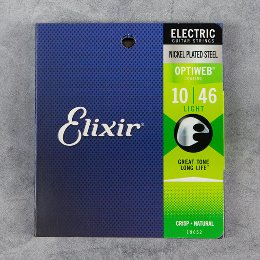 Elixir 19052 Optiweb Coated Nickel Plated Electric Guitar Strings, Light, 10-46