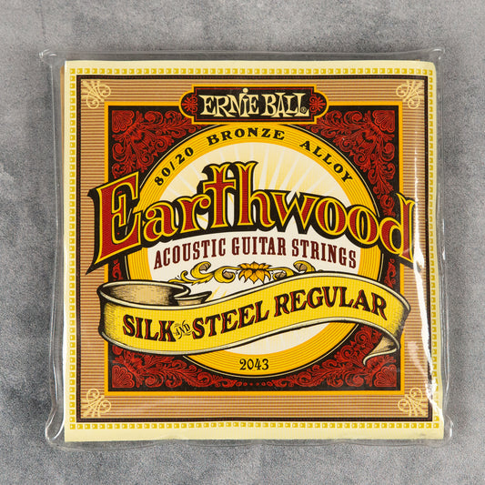 Ernie Ball 2043 Earthwood Silk and Steel Bronze Acoustic, Regular, 13-56
